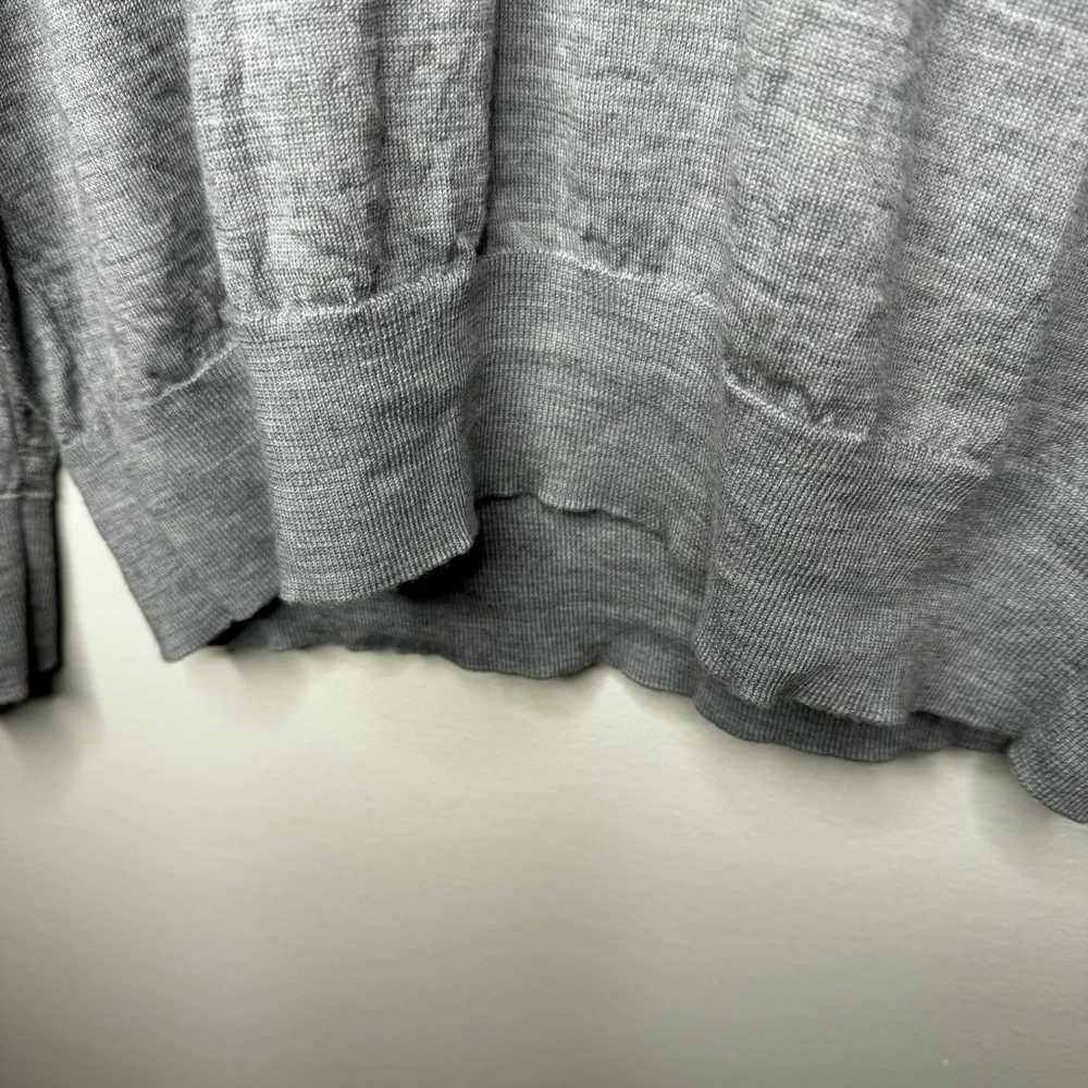 Uniqlo Light Marled Gray 100%‎ Wool Super Soft Quarter Zip Sweater Size XL